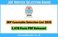 JKSSB Constable Selection List 2025