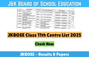 JKBOSE Class 11th Centre List 2025