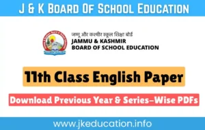 JKBOSE 11th Class English Paper