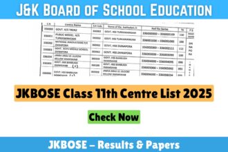 JKBOSE Class 11th Centre List 2025