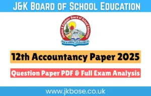 JKBOSE 12th Accountancy Paper 2025