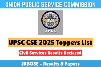 UPSC CSE 2025 Toppers List