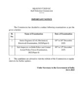 SSC JE & CPO 2025 Exam Dates Announced – Check Full Schedule Here