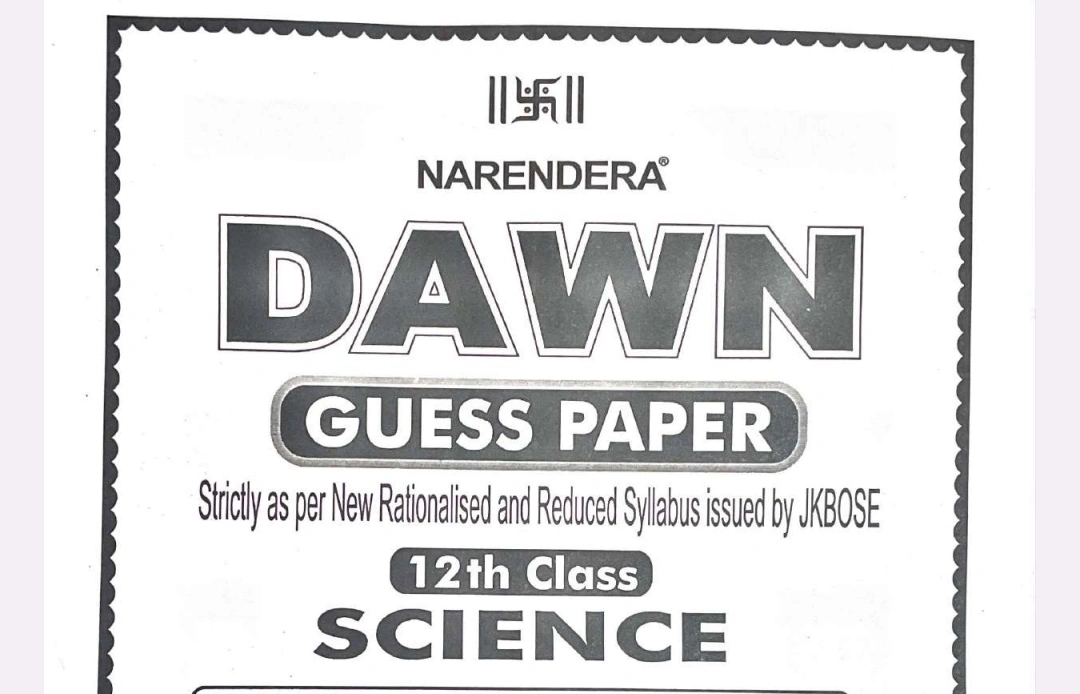 JKBOSE 12th Physics Dawn Guess Paper 2025 (All Important Questions)