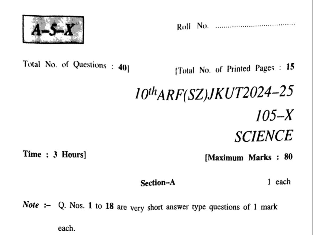 📥 Download JKBOSE 10th Science PYQs (2023–2025) Subject Series (Year) PDF Download Link Science X (2025) Download Science Y (2025) Download Science Z (2025) Download Science X (2024) Download Science Y (2024) Download Science Z (2024) Download Science X (2023) Download Science Z (2023) Download Science B (2023) Download