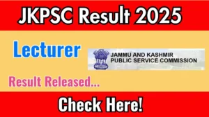 JKPSC Lecturer Result 2025