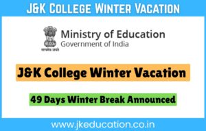 Winter Vacations 2025-26 for Degree Colleges