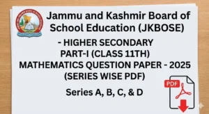 JKBOSE 11th Maths Question Paper 2025