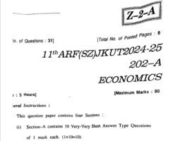 JKBOSE 11th Economics Question Paper 2025