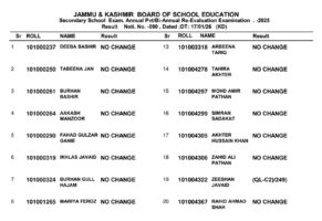 JKBOSE Class 10th Revaluation Result 2025 Declared (Bi-Annual/Private): Check Your Status