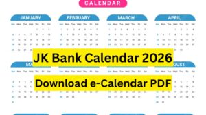 JK Bank Calendar 2026 PDF