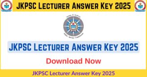 JKPSC Lecturer Answer Key 2025