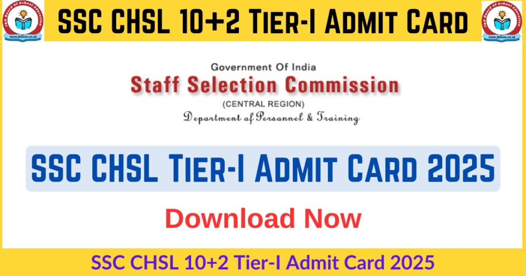 SSC CHSL 10+2 Tier-I Admit Card 2025