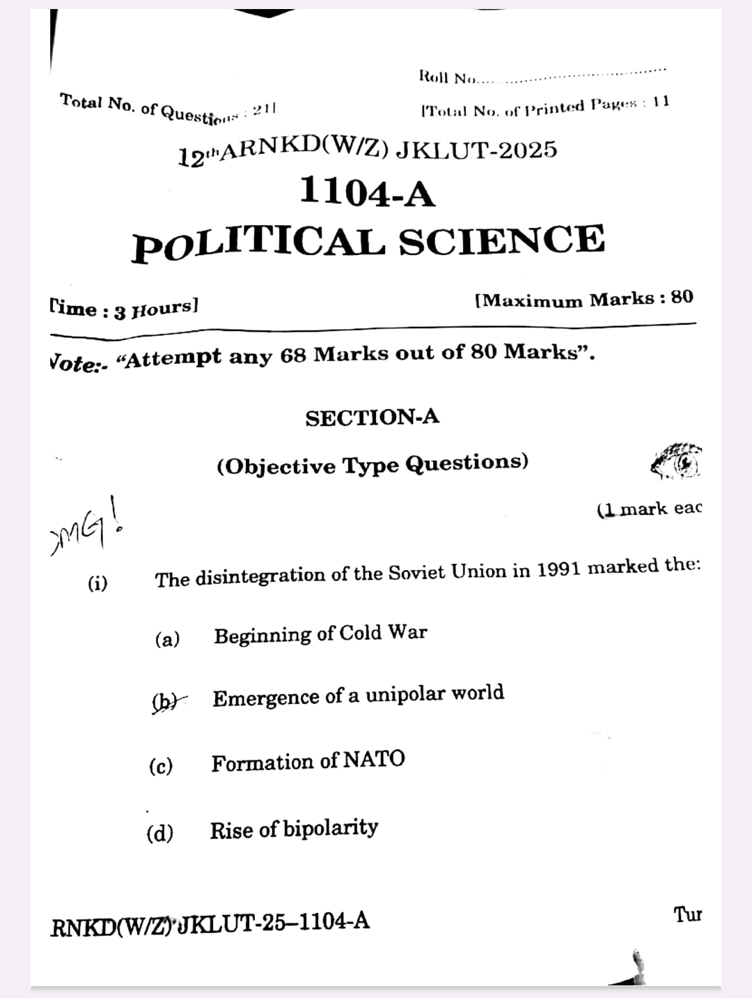 JKBOSE 12th Political Science Paper 2025 Held Today – Download Question Paper PDF & Full Exam Analysis