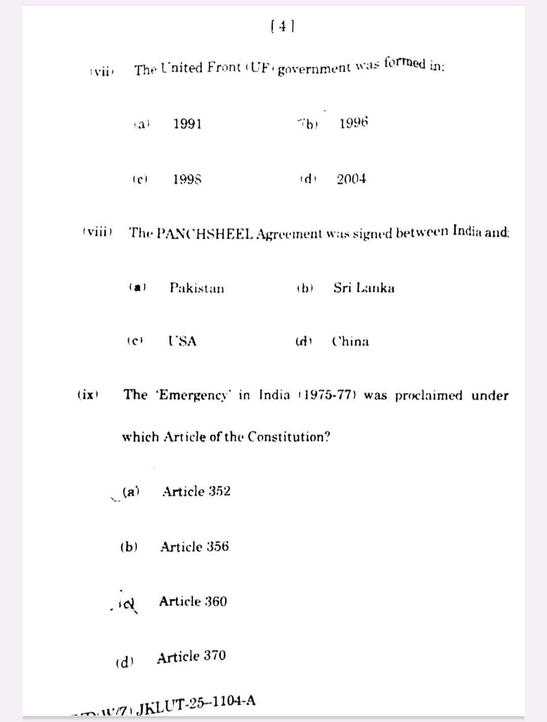JKBOSE 12th Political Science Paper 2025 Held Today – Download Question Paper PDF & Full Exam Analysis