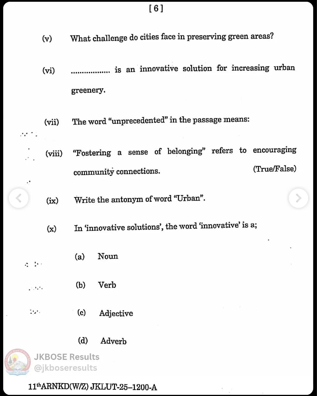 JKBOSE 11th English Paper 2025 Held Today – Download Question Paper PDF & Full Exam Analysis