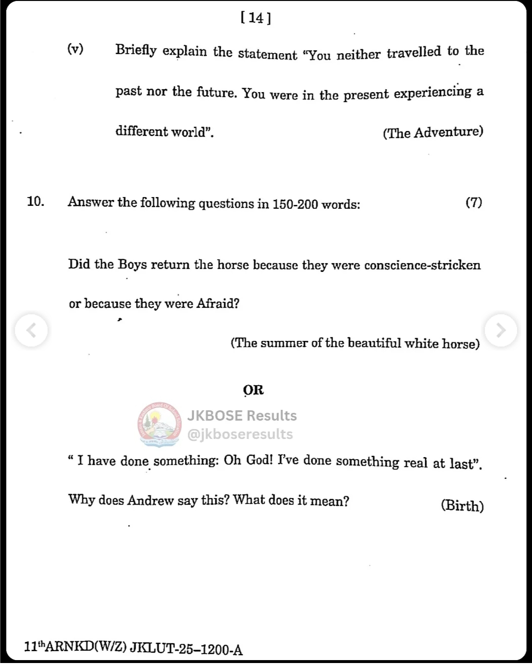 JKBOSE 11th English Paper 2025 Held Today – Download Question Paper PDF & Full Exam Analysis